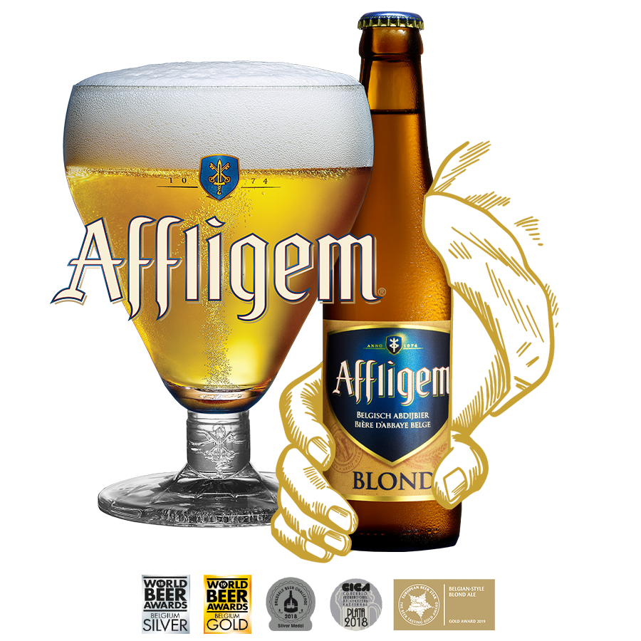 Affligem Blond fles en glas