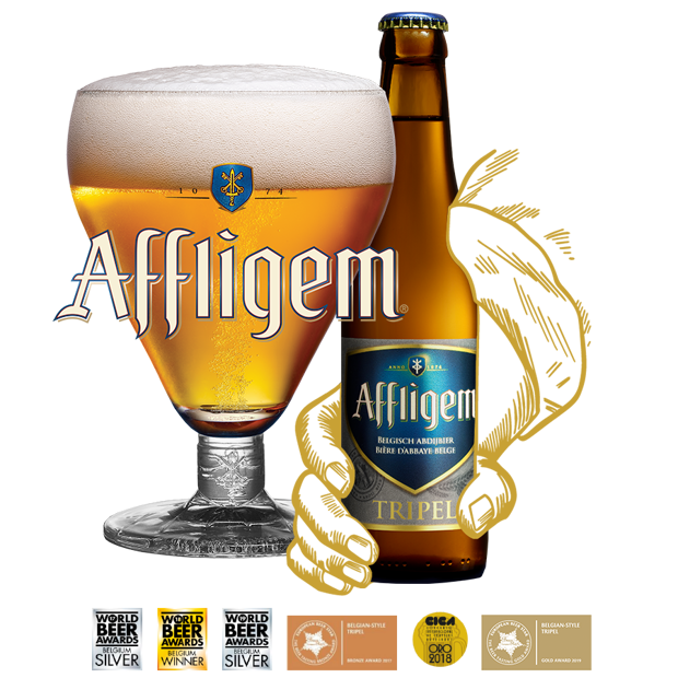 Affligem Tripel fles en glas